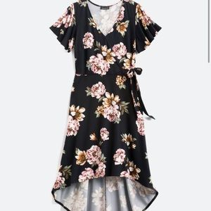 Irene faux wrap brushed knit maxi dress